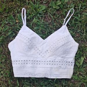 Rebellion White Cropped Lace ||Womens|| Tank Top || Size: S